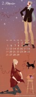 カレンダー 2月(2012年度版) 吉岡ゆうこオリジナルイラストカレンダー