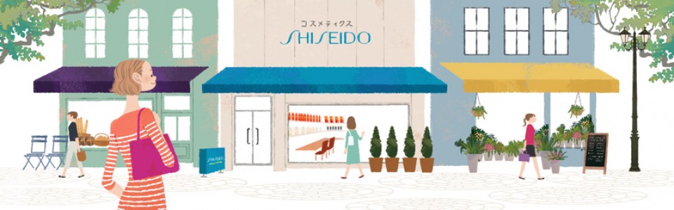 資生堂サイト ワタシプラス　化粧品専門店コンテンツ WebサイトTOPイラスト 吉岡ゆうこ(2013.6)