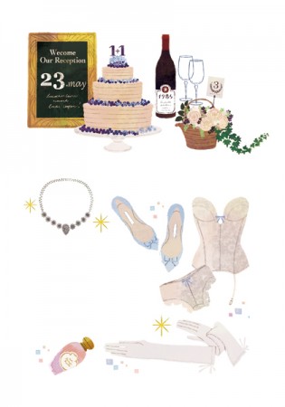 リクルート ゼクシィ ゼクシィプレミアム ウェディング ウェディングドレス 結婚 ランジェリー ケーキ 結婚式 小物 吉岡ゆうこ イラスト ブーケ