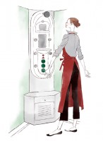 イラストレーション　ファッションイラスト　ファッションイラストレーション　illustration　fashionillistration　商業施設　お店　店員　ライフスタイル　おしゃれ　シンプル　インテリア　暮らし　線画　吉岡ゆうこ