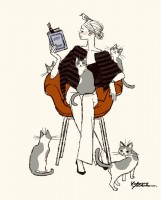 女性イラスト　イラストレーション　ファッションイラスト　ファッションイラストレーション　illustration　fashionillistration　生活　おしゃれ　エレガント　シンプル　上品　おしゃれ　線画　ドローイング　吉岡ゆうこ　yukoyoshioka